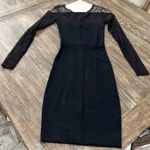 French Connection black Dress with long lace sleeves- US size 0